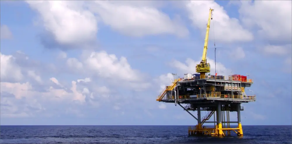 Offshore platform under a blue sky